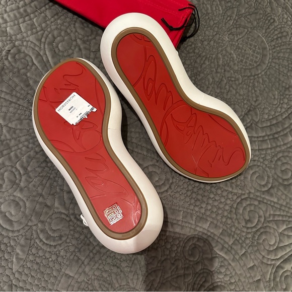 Manolasummer Christian Louboutin White Nappa Leather Flats sandals size 40 - Picture 5 of 11